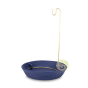 Support cordelette bleu cobalt en céramique pour tresses tibétaines 