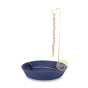 support céramique bleu cobalt pour cordelettes tibétaines
