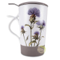 Tisanière cardo mauve céramique anse ergonomique filtre inox