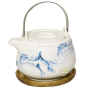 Théière 750 ml aqua porcelaine décorée aquatiques