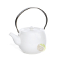 Théière blanche 700ml céramique et anse métal filtre amovible