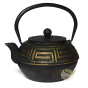 Tetsubin style japonais Théière fonte design Kazu noire et or 1200ml