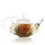 Théière verre transparente thé fleur infusion filtre inox amovible