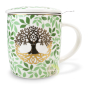 Tasse à thé arbre de vie en céramique 3 pièces avec filtre inox amovible