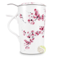 Tisanière cerisier en fleurs céramique anse ergonomique filtre inox