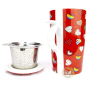 Tisanière céramique 3 pièces avec anse ergonomique enni rouge filtre inox amovible