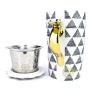 Tisanière céramique 3 pièces avec anse ergonomique liva triangle filtre inox amovible