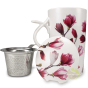 Mayumi mug avec poignée et filtre inoxydable amovible et couvercle assorti