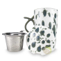 Mikke bleu mug avec poignée et filtre inoxydable amovible et couvercle assorti