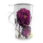 Tisanière céramique peonia pourpre avec anse et filtre amovible 400ml