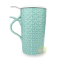 Tisanière skadi turquoise céramique anse ergonomique filtre inox