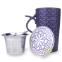Tisanière céramique 3 pièces avec anse ergonomique skadi mauve filtre inox amovible