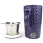 Tisanière avec anse ergonomique skadi mauve céramique 3 pièces filtre amovible