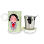 Tisanière qualité supérieur fine bone china filtre rigide inox