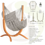 Fiche technique support Udine chaise suspendue Cumbia almond outdoor