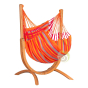 Fauteuil suspendu sur pied Cumbia toucan et support réglable Udine en bois 