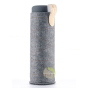 Sac protection bouteille INU! Vitajuwel gris foncé en laine feutré