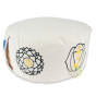 Coussin 7 chakras beige clair 36 cm brodé pour méditer