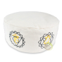 Coussin beige 7 chakras garni de cosses de sarrasin 