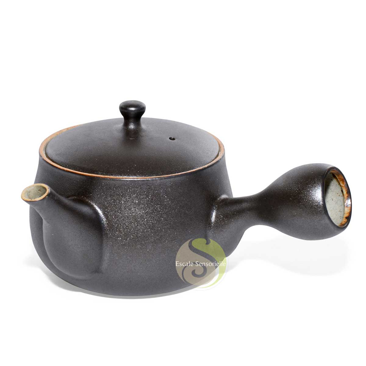 Théière 600ml céramique noire yokode kyusu Miyako filtre amovible