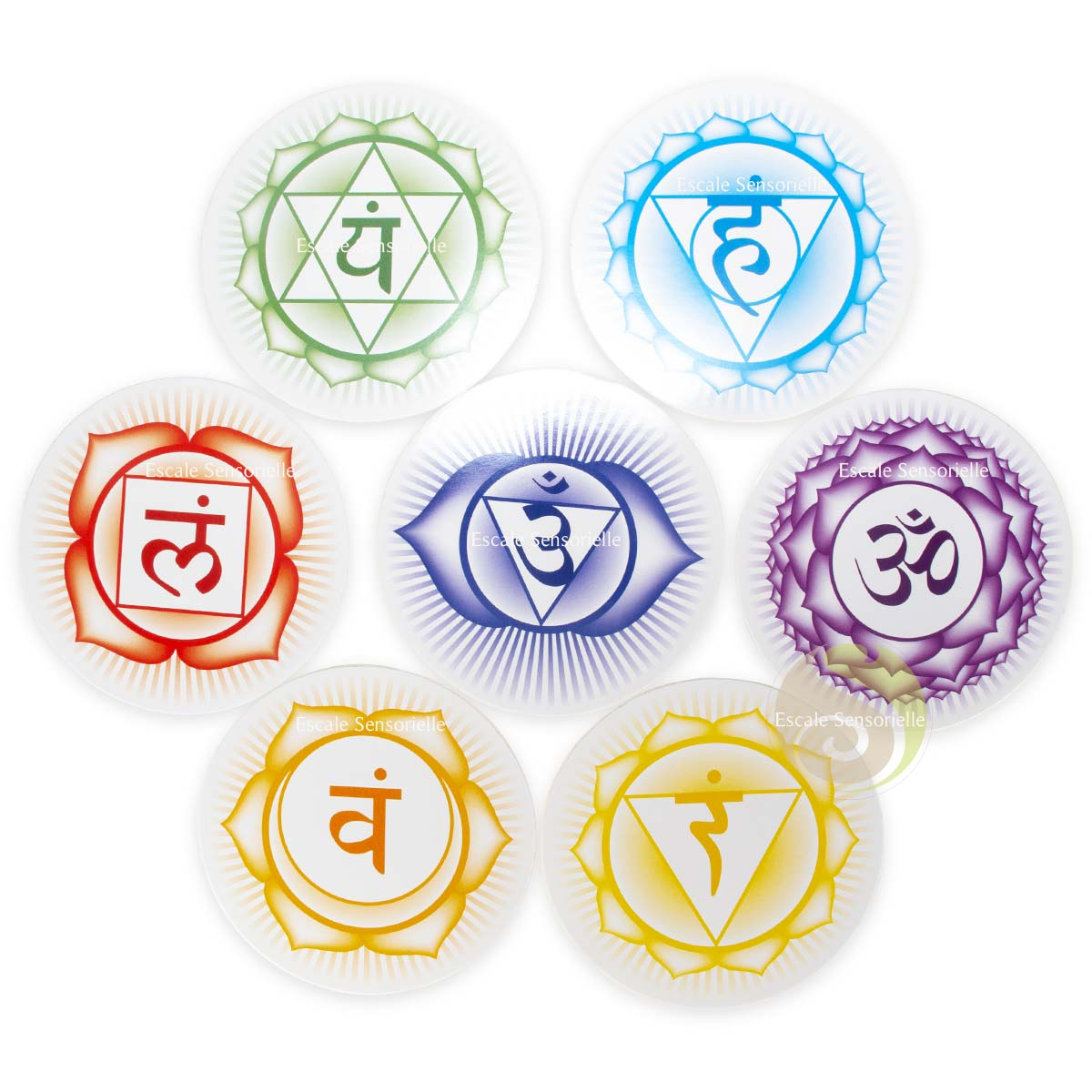 7 chakras autocollants à disposer décoration d'intérieur 