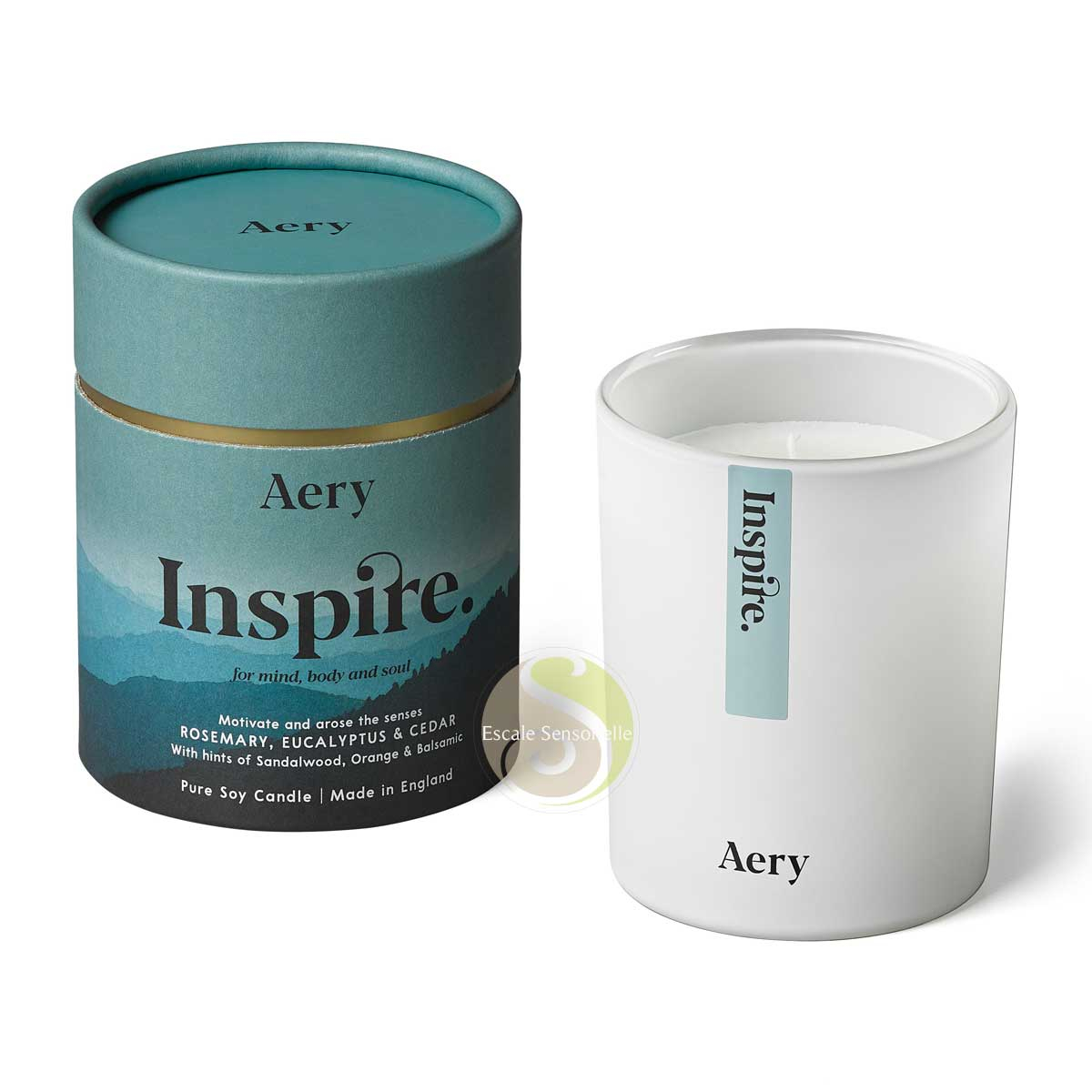 Inspire Bougie luxe romarin, eucalyptus et cèdre Aery Living