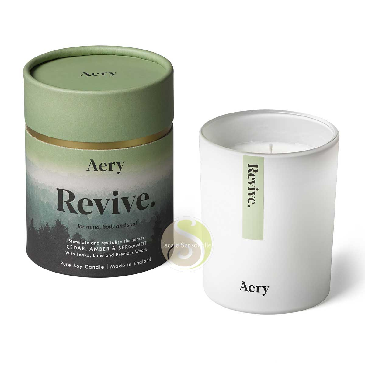 Revive bougie luxe cèdre, ambre et bergamote Aery Living