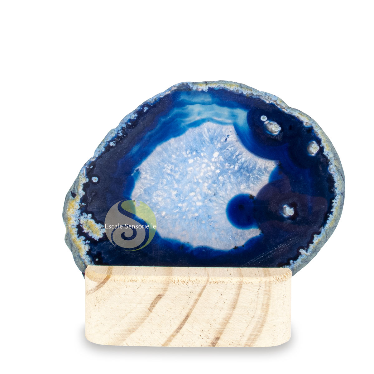Agate turquoise bleu tranche photophore lampe