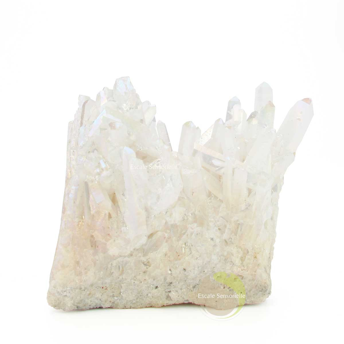 Minéral angel aura pierre naturelle recouvert platine