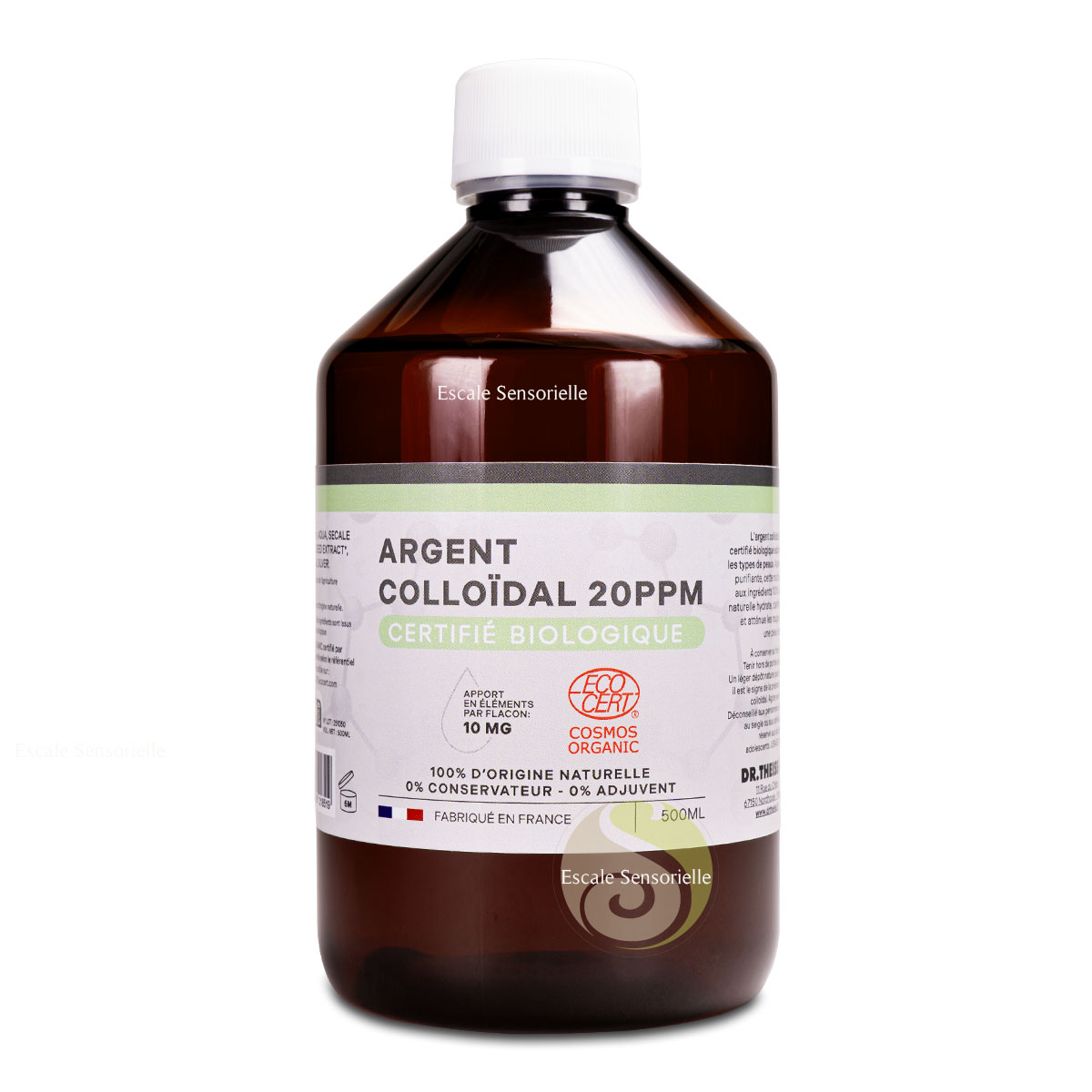 Argent colloïdal 20ppm 500ml bio Dr Theiss purifie et apaise la peau