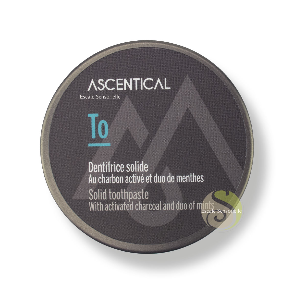 Dentifrice solide Bio "To" Ascentical au charbon activé et duo de menthes