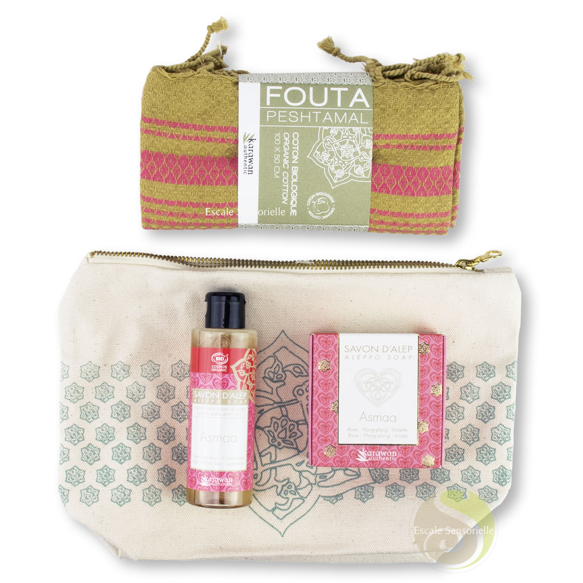 Trousse de toilette esprit d'Alep ASMAA savon et fouta biologique