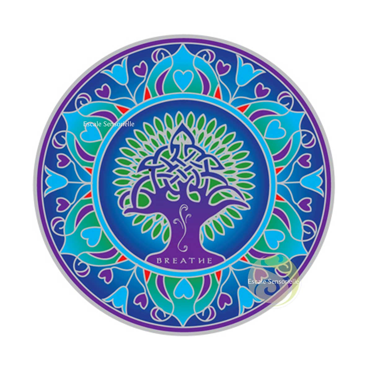 Adhésif fenêtre coloré translucide mandala intérieur extérieur