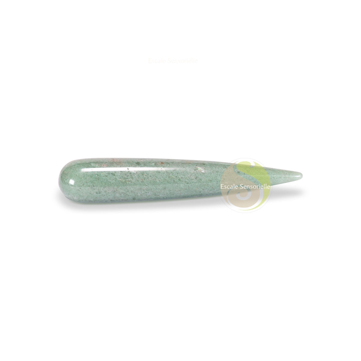 Bâton de massage aventurine verte de 90 à 100 mm avec boite de stockage