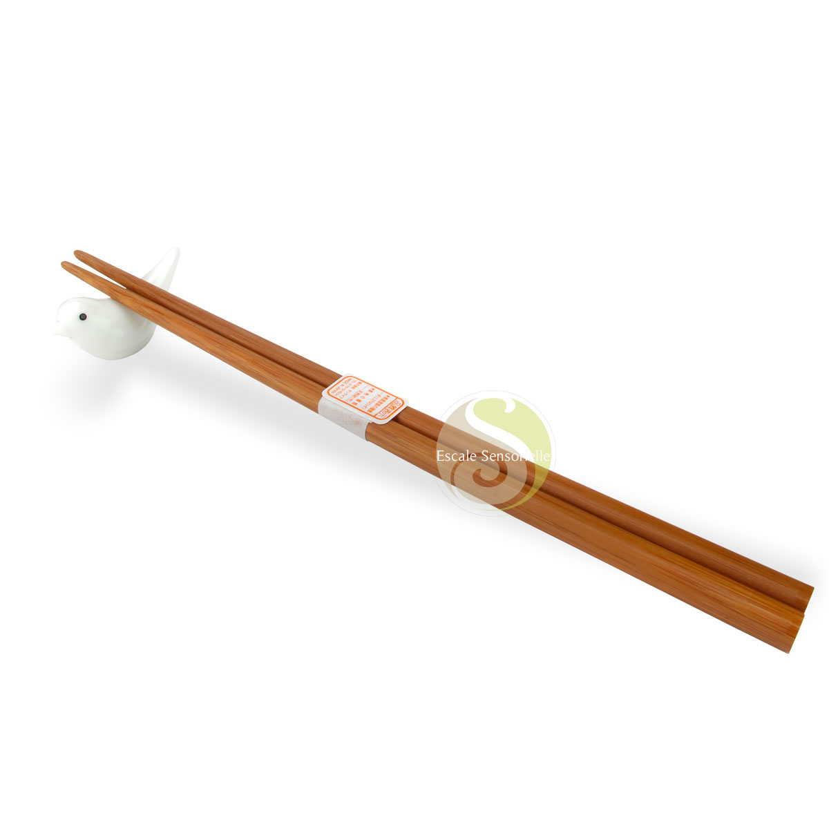 Support verre oiseau baguettes bambous japonaises coffret cadeau