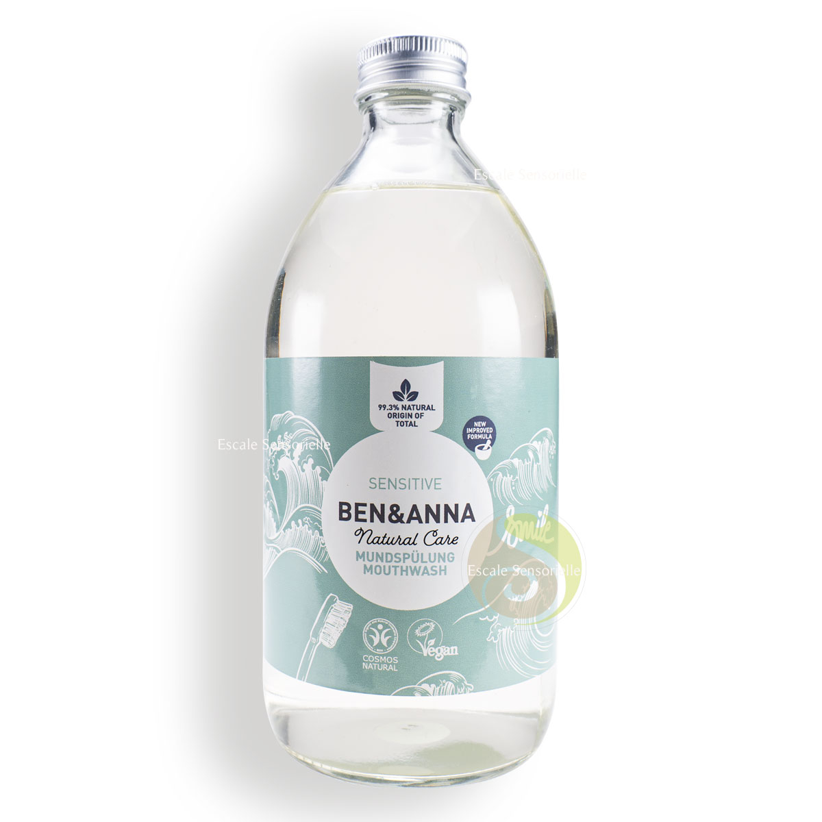 Bain de bouche sensitive bio Ben & Anna certifié Natrue vegan et cruelty free