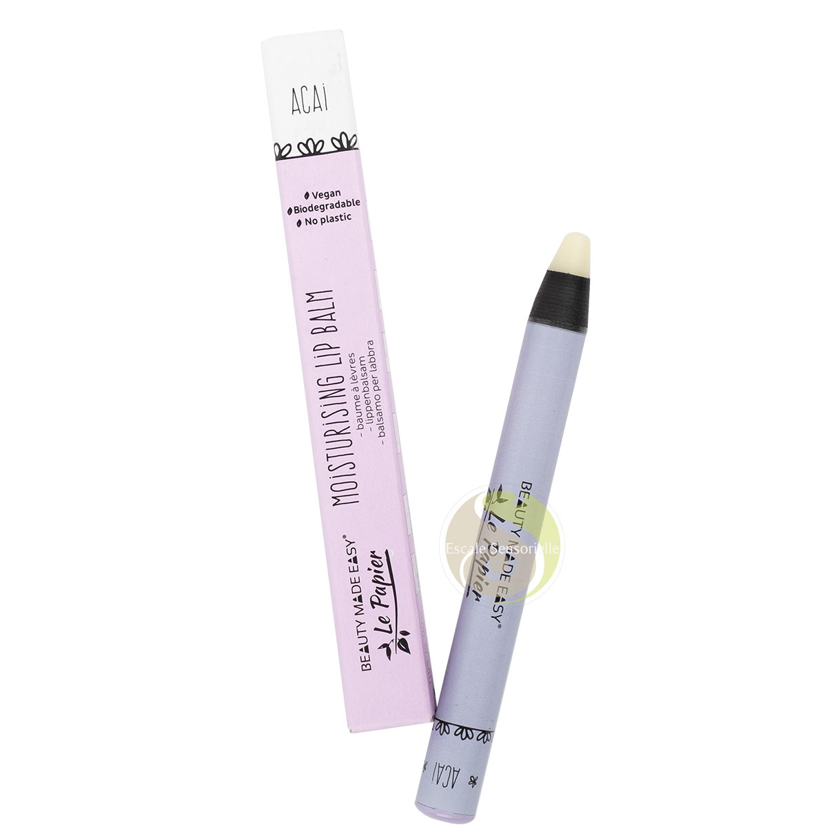 Baume à lèvres bio vegan Le Papier 100% biodégradable acai