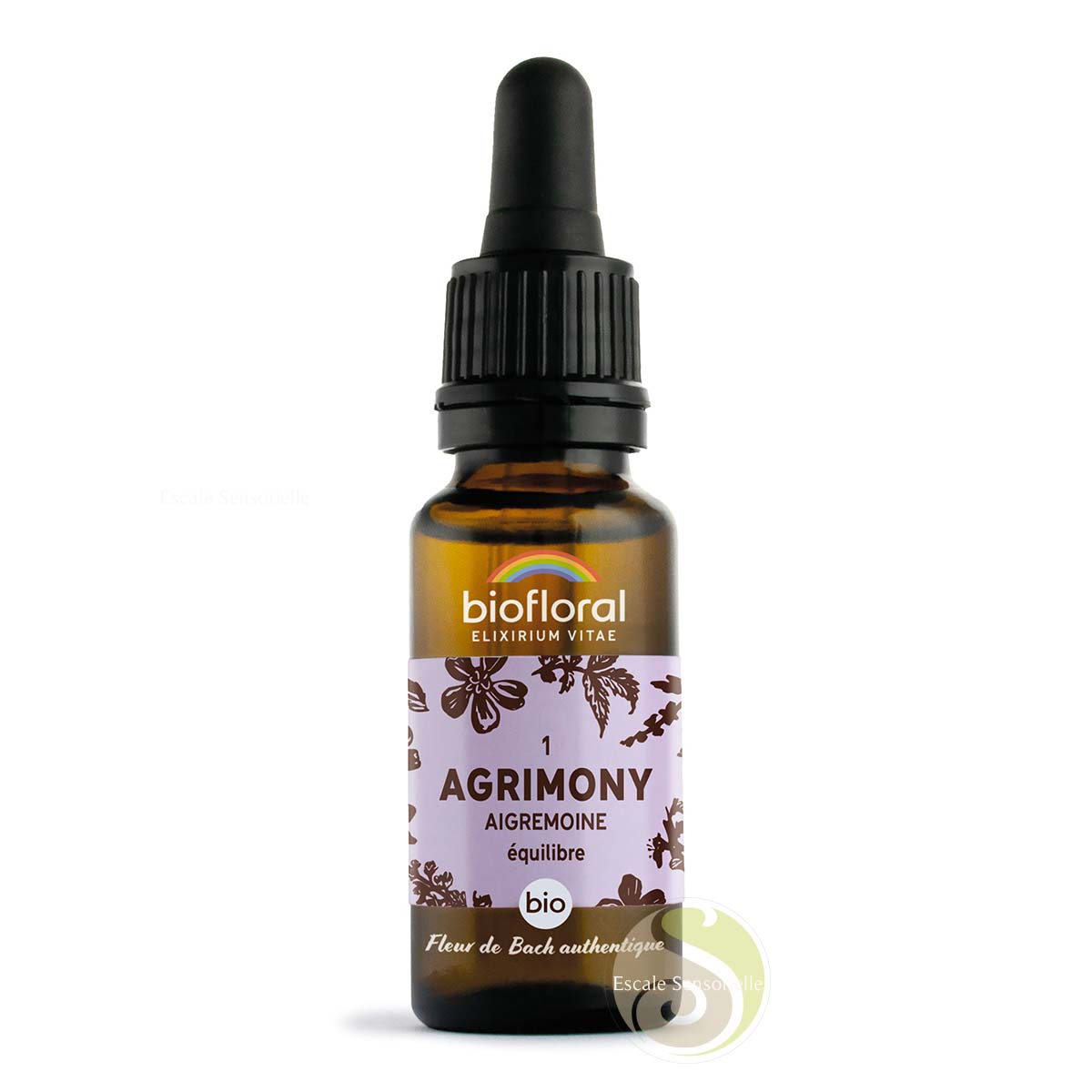 Fleur de Bach n°1 Bio Aigremoine avec alcool pour un état d'esprit positif