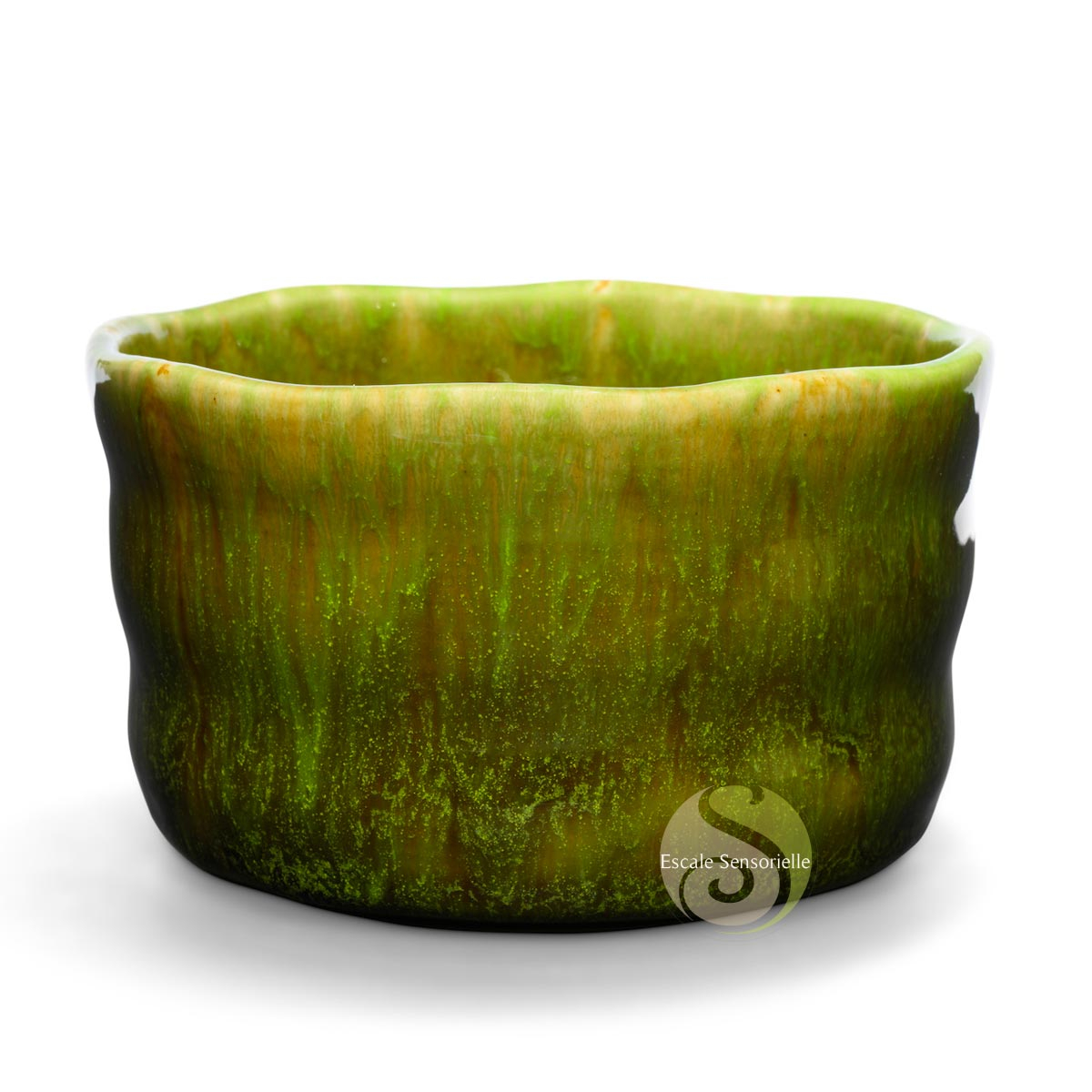 Bol à thé jungle green en céramique pour thé en poudre