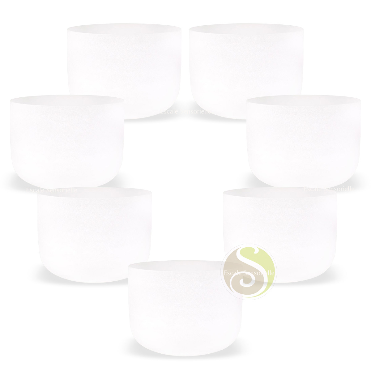 Set Vaisseau cristal chantant 7 chakras méditation énergie