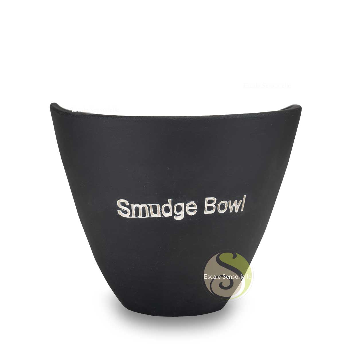 Petit bol en céramique noir pour poser un bâton de sauge ou du palo santo