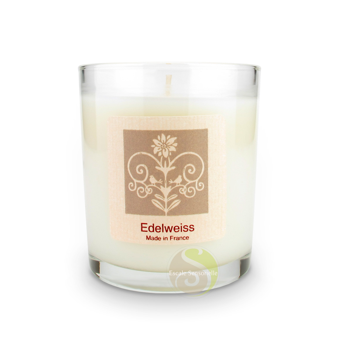 Bougie Edelweiss parfum poudré et frais des Alpes