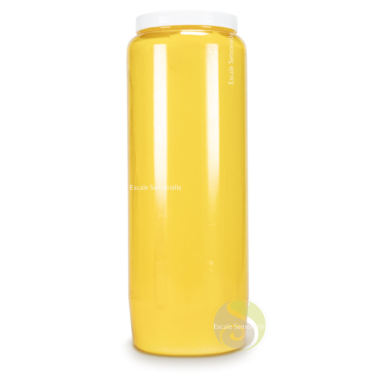 Bougie de neuvaine parfumée jaune au jasmin et iris 9 jours prières