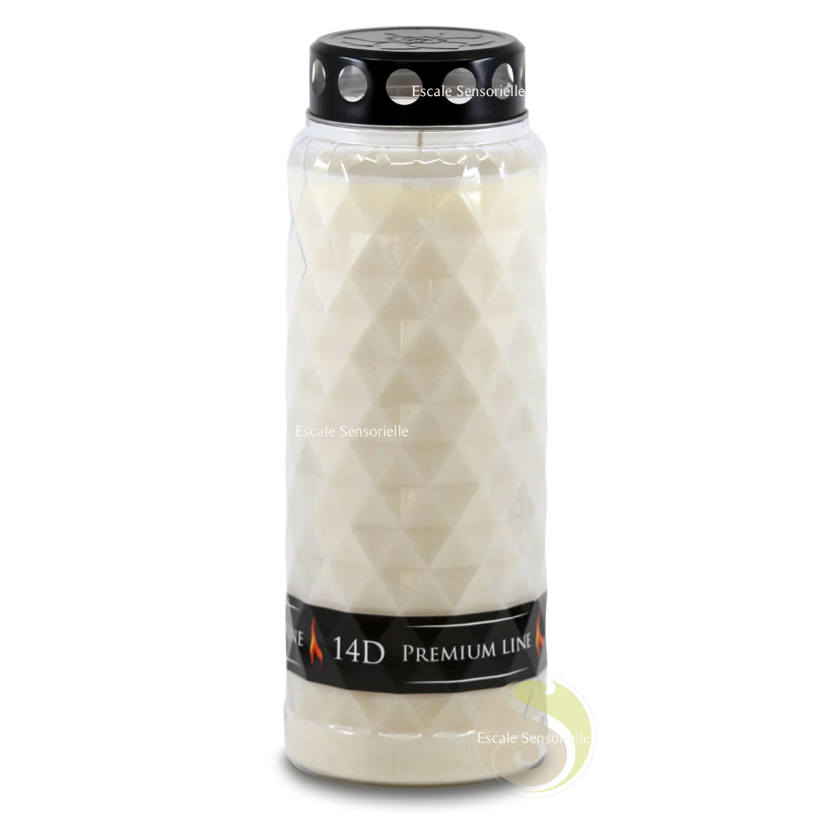 Bougie funéraire longue durée premium blanche 14 jours de combustion