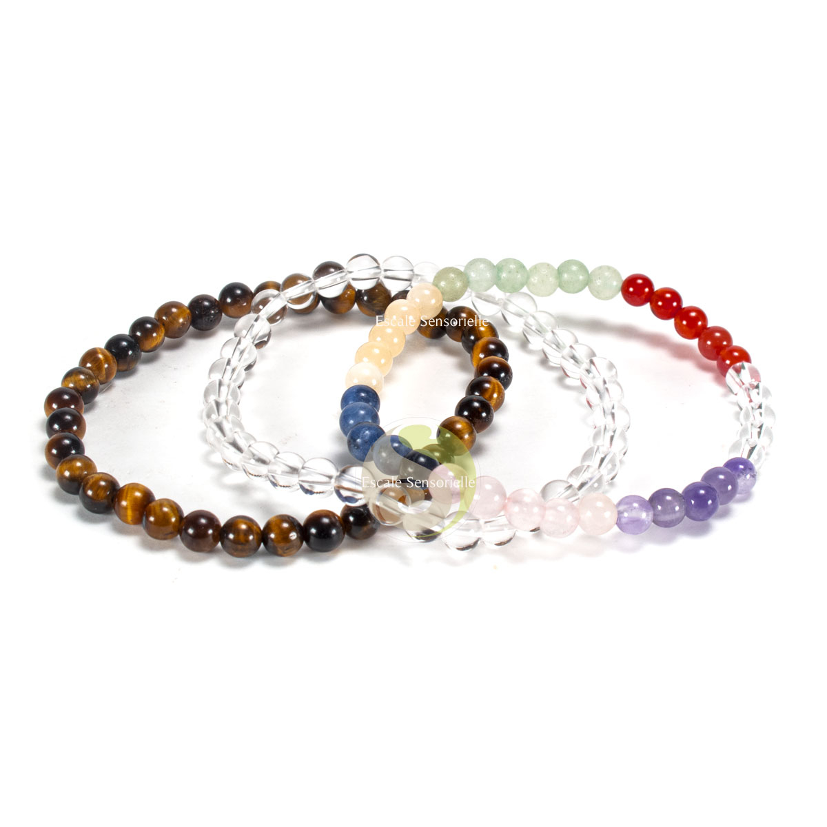 Bracelet enfant pierre minérale 4mm naturelle adaptable poignée