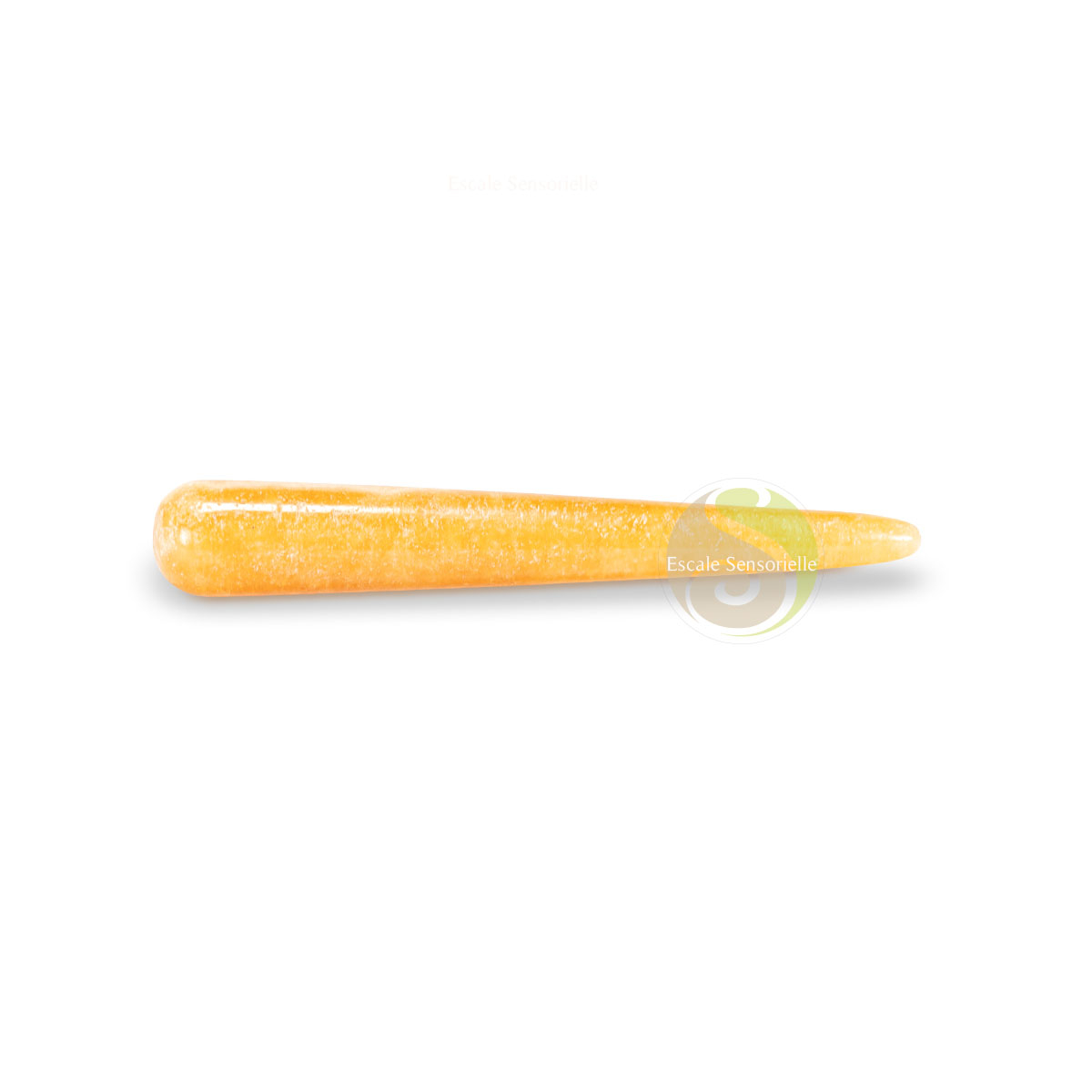 Bâton de massage calcite orange de 90 à 100 mm avec boite de stockage