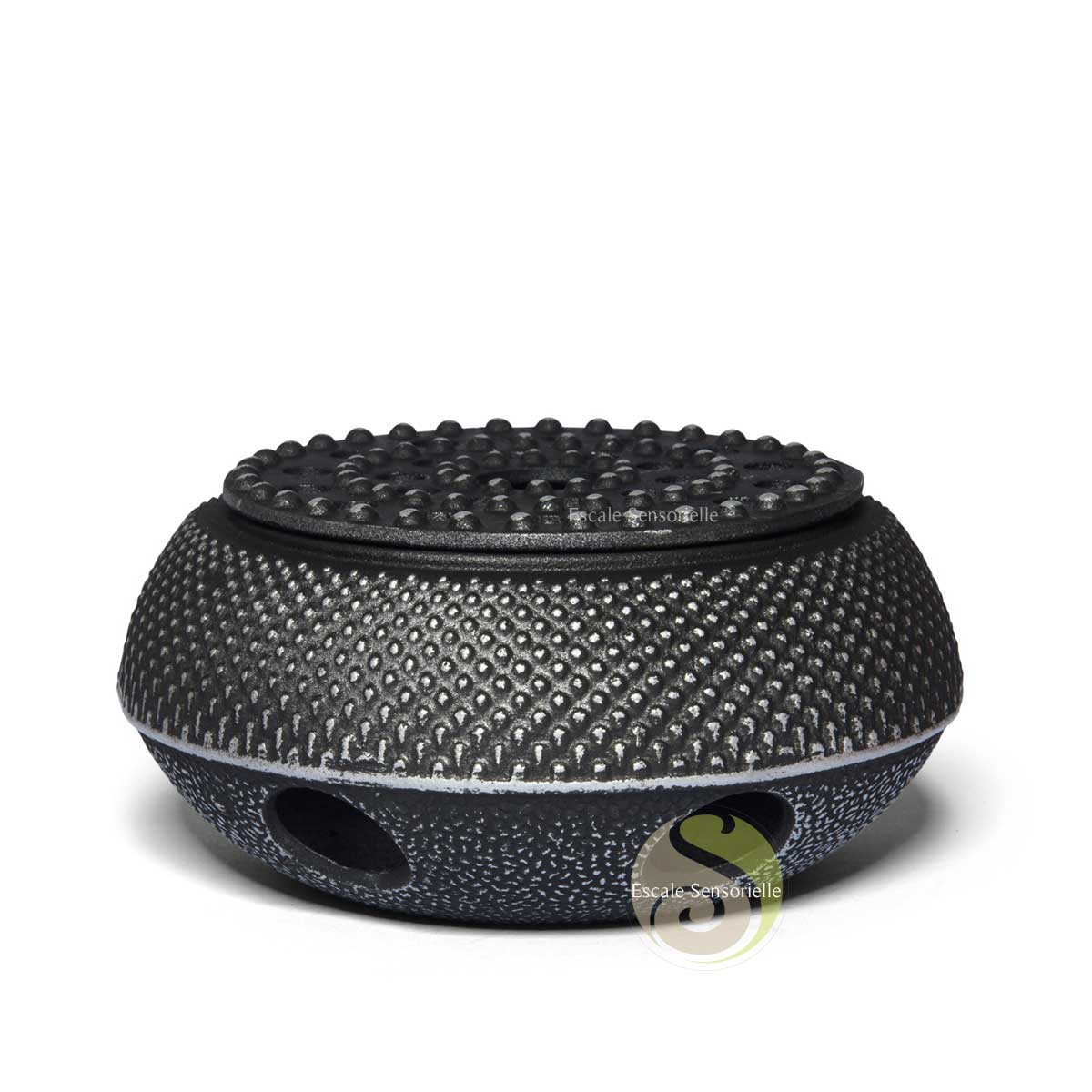 Où trouver chauffe théière noir argent en fonte réchaud à bougie