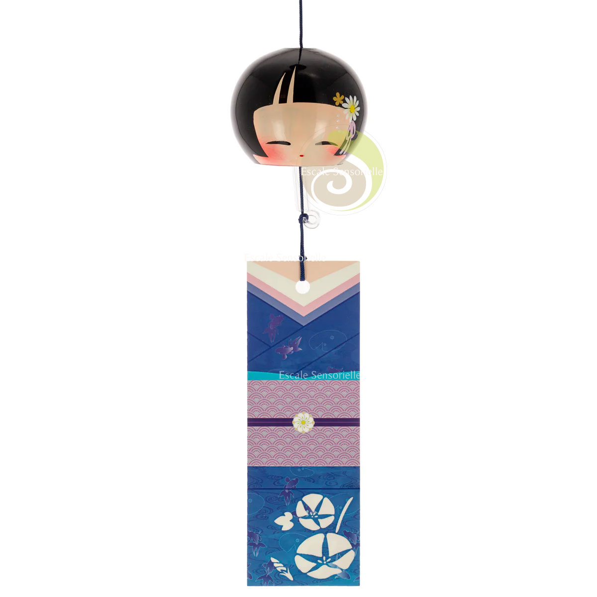 Furin cristal kokeshi Ø 5cm fabrication japonaise