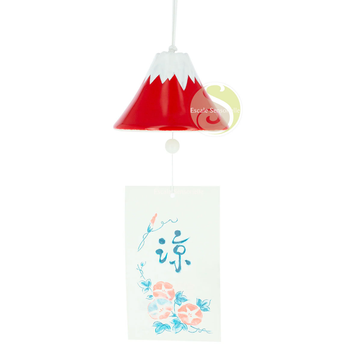Furin céramique Mont Fuji rouge fabrication japonaise
