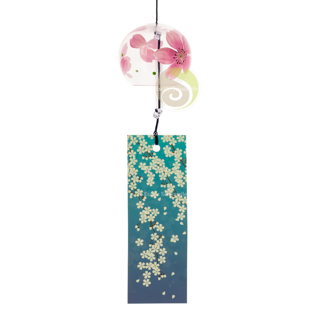 Furin cristal sakura Ø 5cm fabrication japonaise